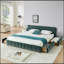 Lit tapissier, cadre de lit tapissier confortable, chenille, avec tête de lit et cadre de lit solide avec tiroir pour le rangement-519139895-519139892
