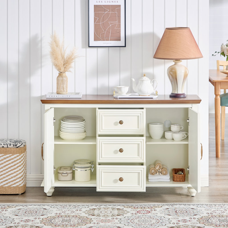 Buffet 47,3 "Mid Century, Brown+White