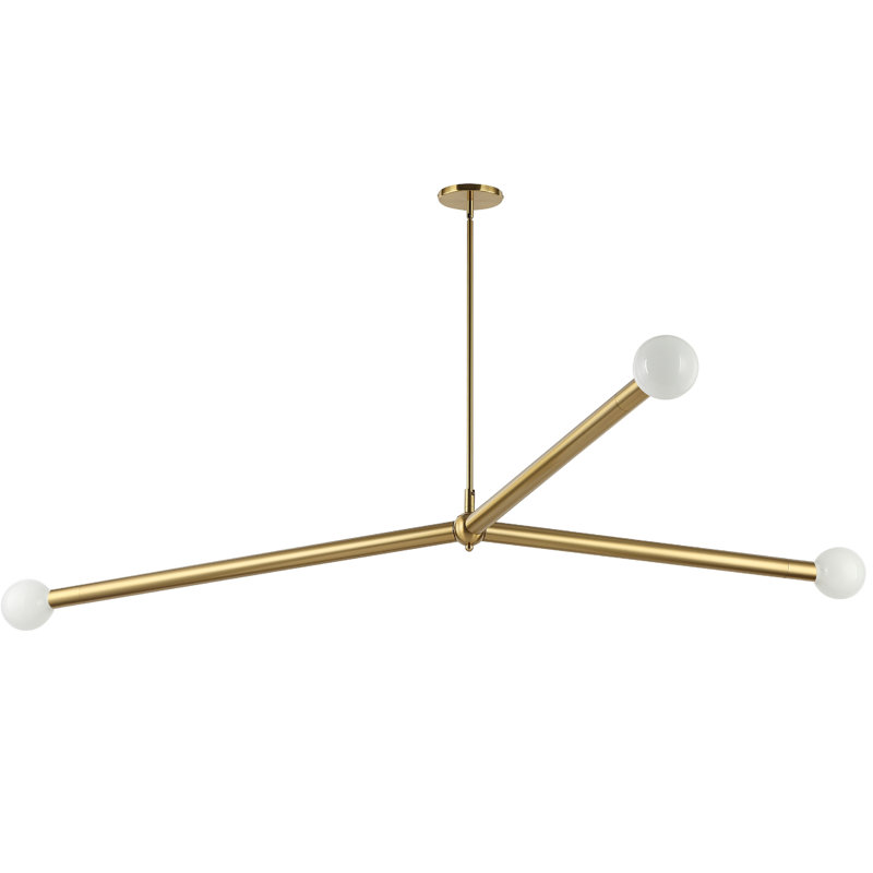Luminaire suspendu 3 lumières Cerberus, Laiton vieilli