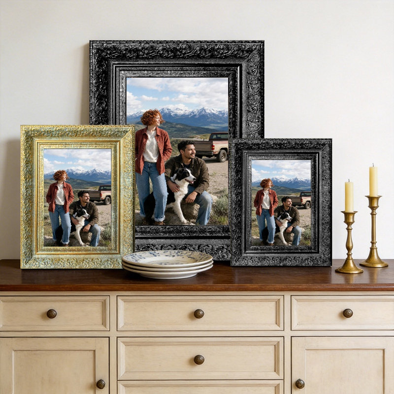 Cadre photo 8 "x 10" noir 1pc pour décor de tablette, Black, 1, 8" W x 10" H