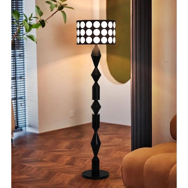 Lumière d'appoint rétro à pois noirs empilés