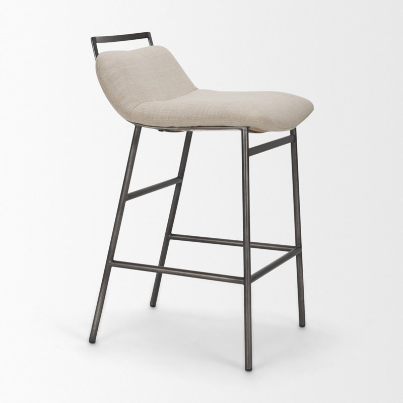 Tabouret de bar et de comptoir Mylo, Black, Tabouret de comptoir (siège d'une hauteur de 24,5