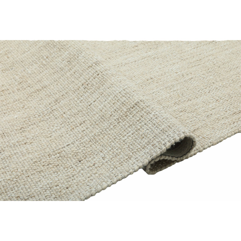 Mattia Haddie Handwoven Wool Neutral Area Rug, Rectangle 8'9" x 11'9", Beige