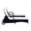 Outsunny Rattan Sun Loungers Set of 2 with Side Table Garden Set-30590019