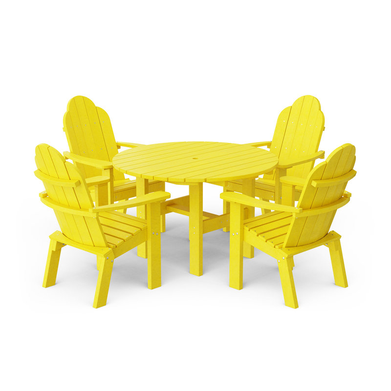 Ensemble de table ronde avec chaises longues Classic 46 po, Jaune citron