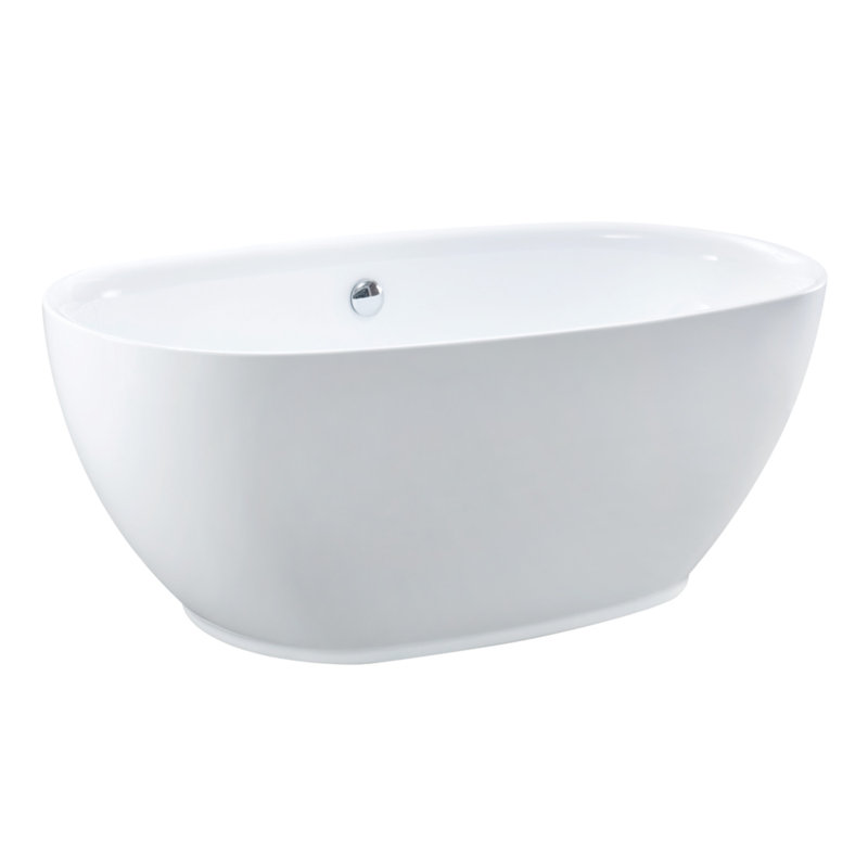 59" x 30" Freestanding Soaking Acrylic Bathtub