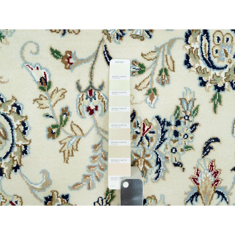Carlosantonio One-of-a-Kind Rectangle 8'10" X 12'3" New Age Wool Area Rug Ivory