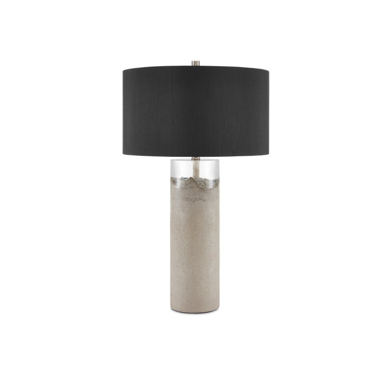 Lampe de table en béton / transparent / noir 30 po Edfu