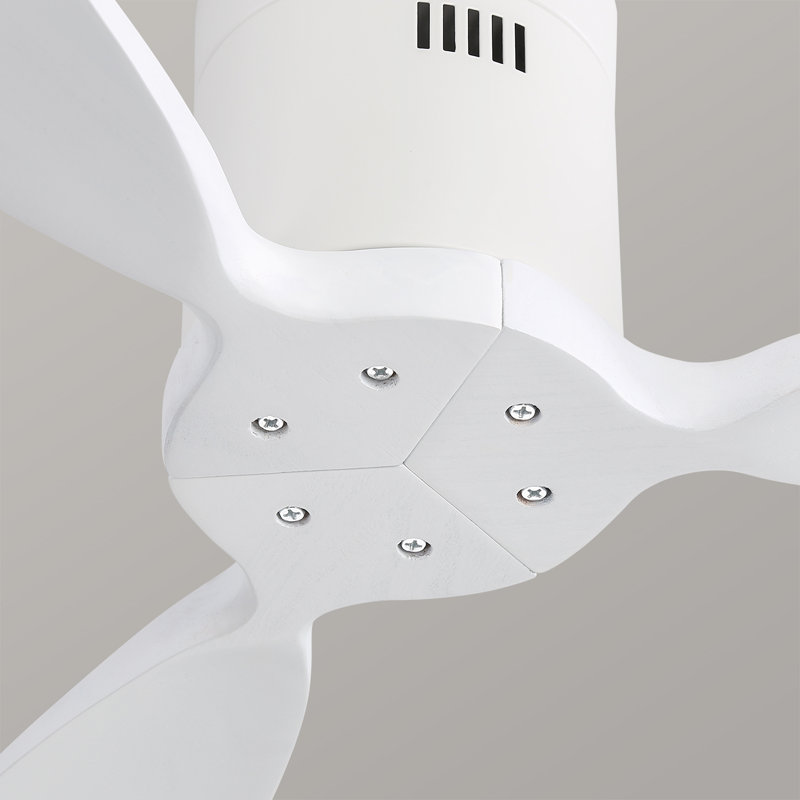 Ventilateur de plafond encastré blanc mat à 3 pales de 52 po avec télécommande,  Blanc mat