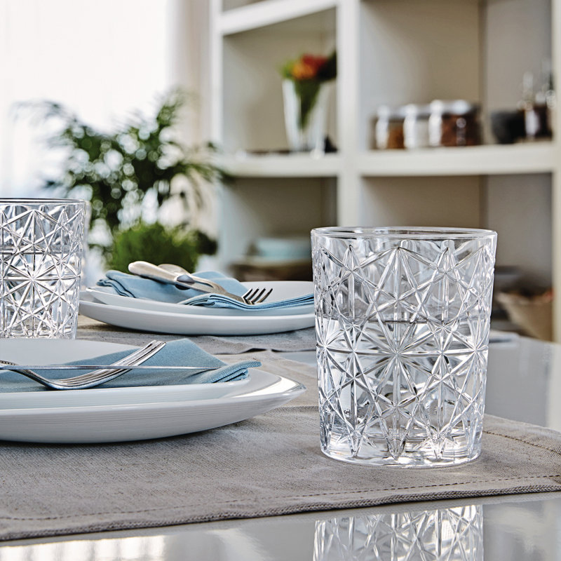 Bormioli Rocco Clear Glass 13.5 oz Whiskey Tumblers Set of 4