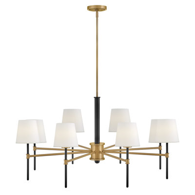 Saunders 40" Eight-Light Shaded Chandelier