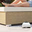 Outsunny Rattan Sun Loungers for Garden Set of 2 with Side Table Beige