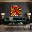 «Geometric Abstraction 8», art mural sur toile rouge-1884755986