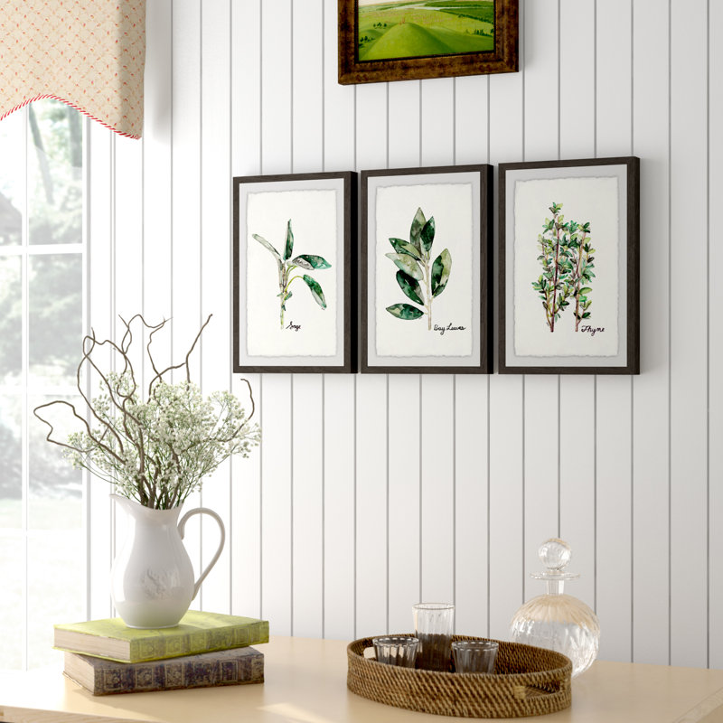 " Herb Trio Triptych " by Rachel Byler 3 - Pieces, 36" H x 24" W
