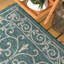 Tapis sarcelle / gris tissé texturé Hagerman-1881205365