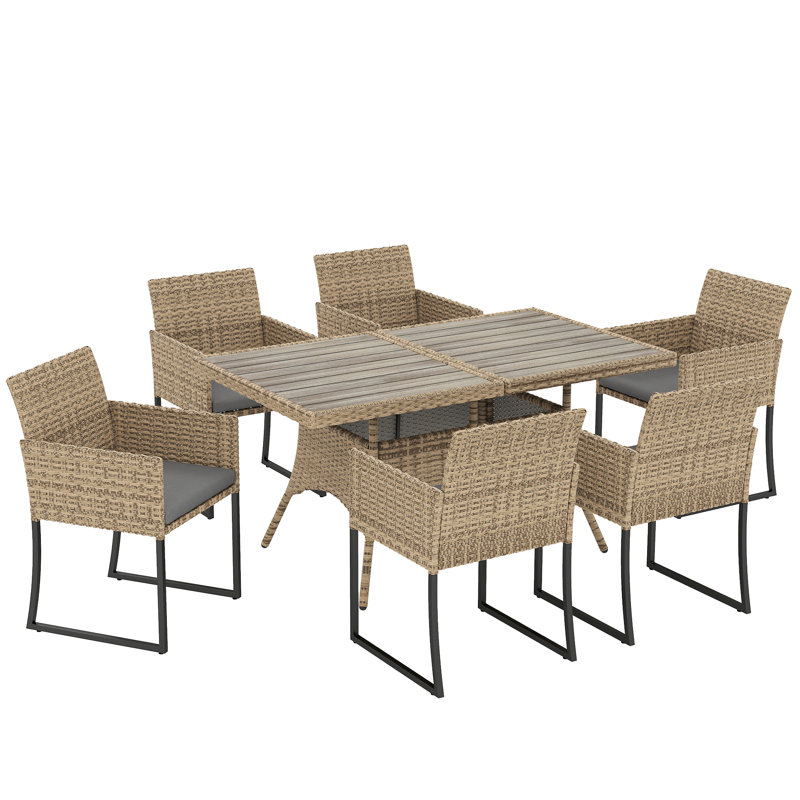 6 - Person Patio Dining Set with Rectangular Table