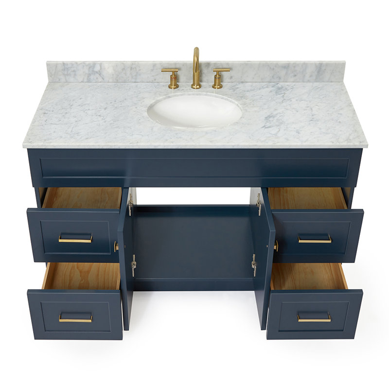 Ensemble de meuble-lavabo simple 55 po Partham, Bleu minuit