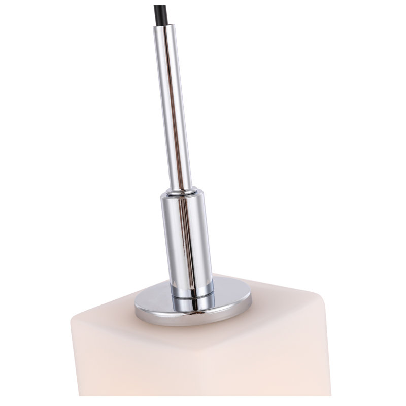 Luminaire suspendu carré 1 lumières Thiede, Chrome, Halogène