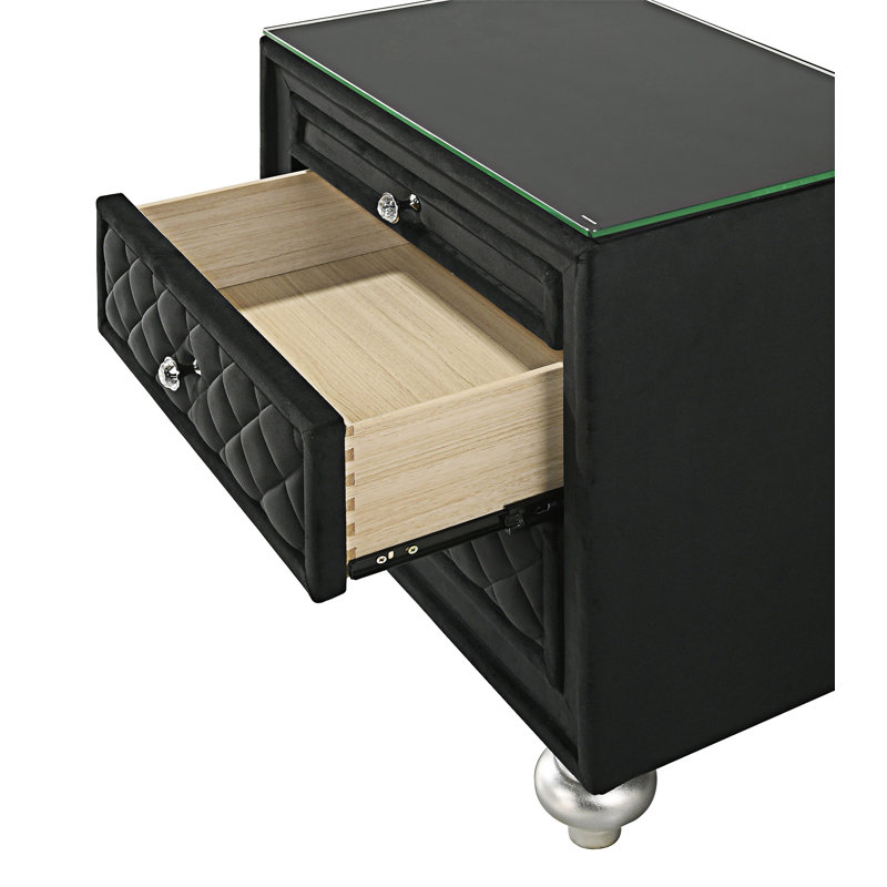Upholstered Nightstand Bedside Table With Drawer
