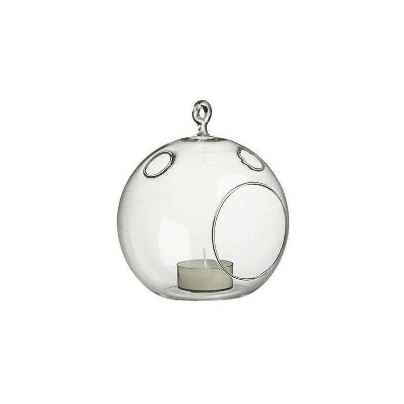 Porte-bougie en verre, H 6 po x l 5 po x P 5 po