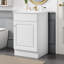 Meuble-lavabo de 20 po avec lavabo, blanc. Tablette d'armoire. Trop-plein en céramique. Porte pour lavabo blanc silencieux. Tablettes peu encombrantes. Texture lisse et résistante à l'eau.-120658906
