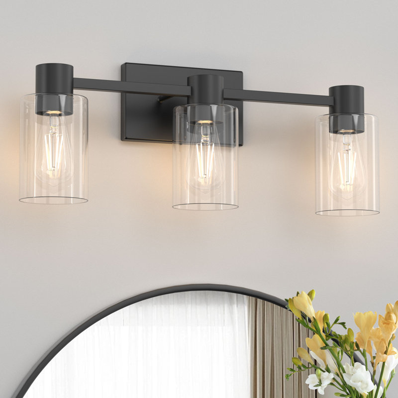 Éclairage pour meuble-lavabo Chaise, Noir mat, 3 lumières