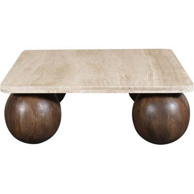 Strata Travertine And Mango Wood Coffee Table