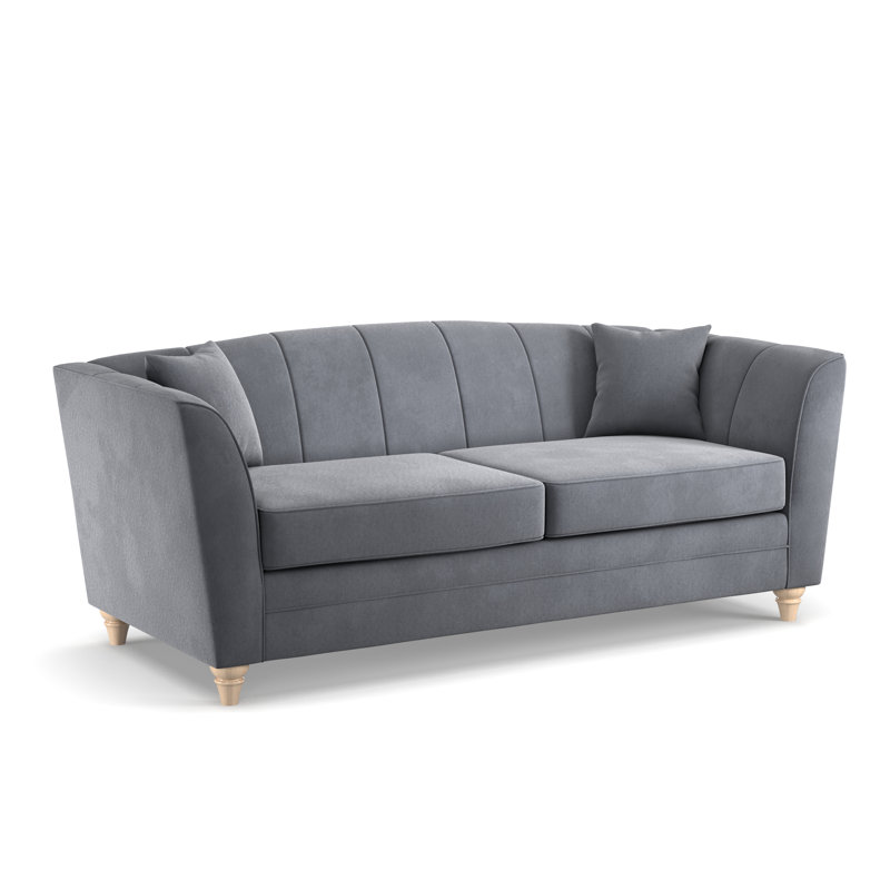Laverton 3 Seater Velvet Flared Arm Sofa, Grey