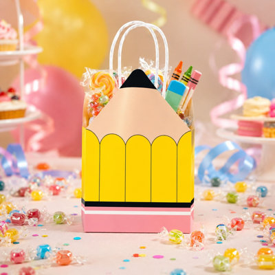 24 pack School Season Pencil Tote Bags School Party Gift Bags School Season Classroom Decoration Paper