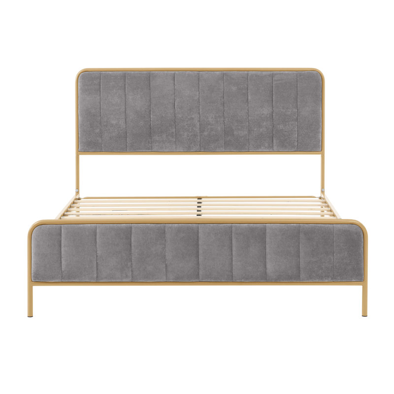 Structure de lit tapissier Ashley, Grey