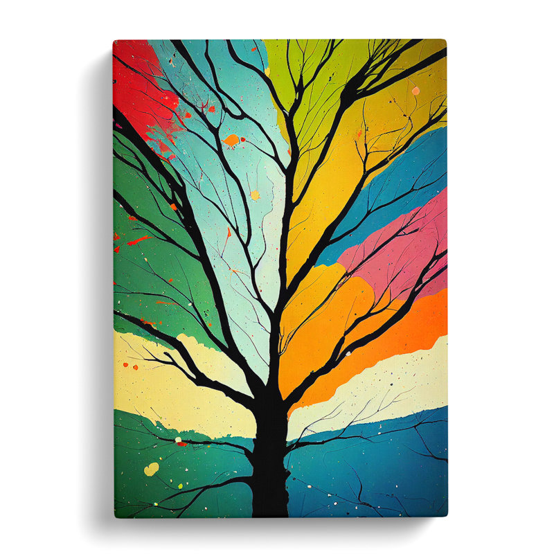 Vibrant Trees No.3 - Print, 76cm H x 50cm W x 3cm D, Wrapped Canvas, No Matte