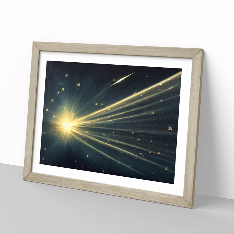 Shooting Star Vol.1 - Framed Print, 34cm H x 46cm W x 2cm D, Oak
