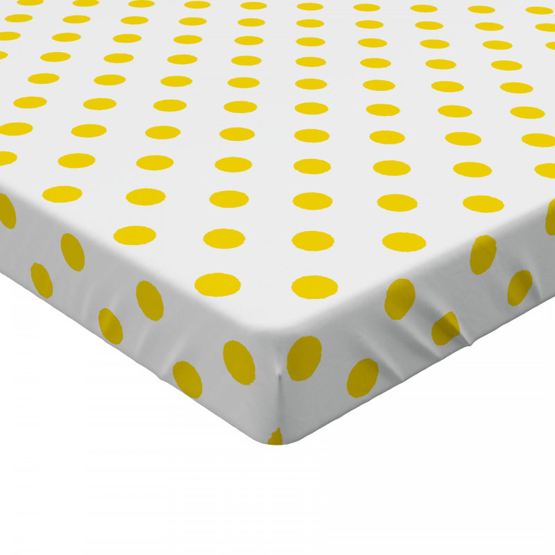 Microfiber Polka Dots Fitted Sheet, Twin Fitted Sheet, Yellow Polka Dots