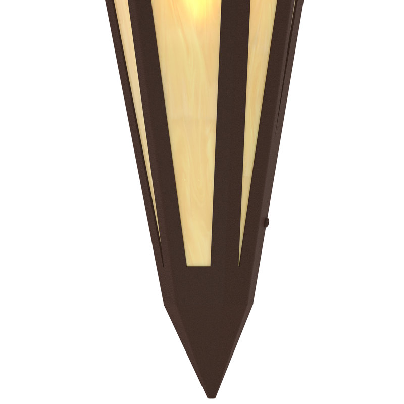 Brum 2 - Light Flush Mounted Sconce, Oil Rubbed Bronze, Amber, Glass