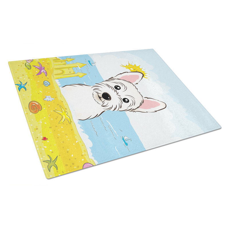 Caroline's Treasures Tempered Glass Summer Beach Cutting Board, Westie