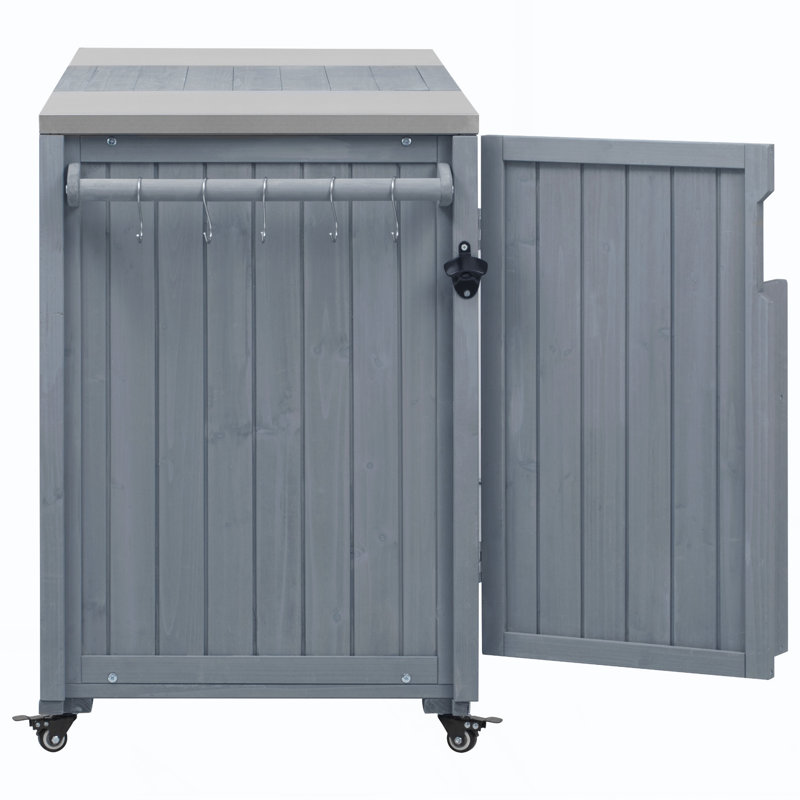 Îlot de cuisine 66,5 po pour l'extérieur, Bleu gris