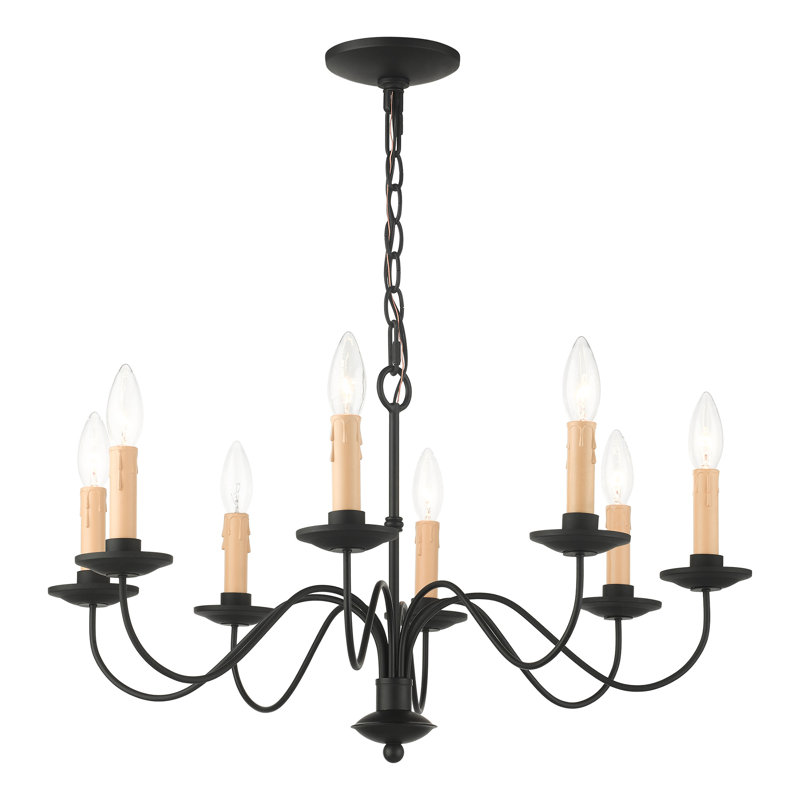 Analycia 8 - Light Steel Dimmable Chandelier