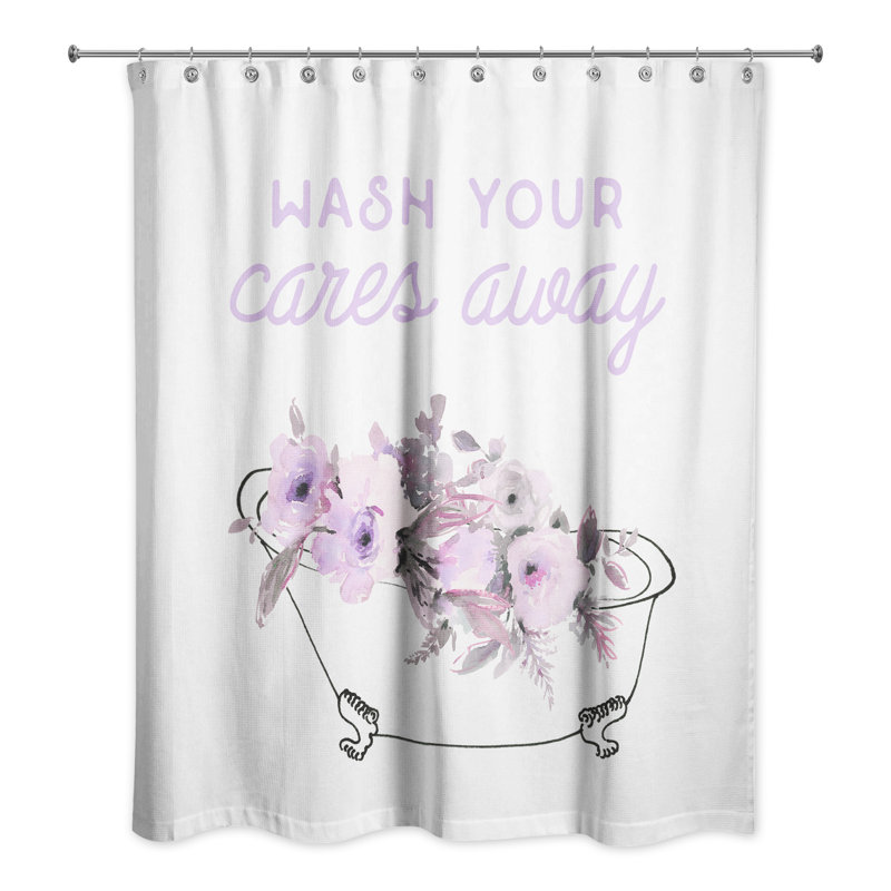 Rideau de douche simple Warrenup, Mauve