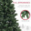 Arbre de Noël artificiel 7,5 pi - 1346 pointes de branches, ouverture automatique et base en acier pour un look classique des Fêtes