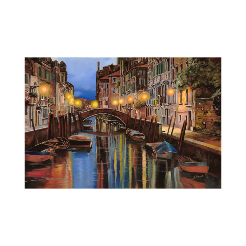 Alba a Venezia par Guido Borelli - reproduction d'art, Toile tendue, H 12 po x l 18 po x 1,5 po