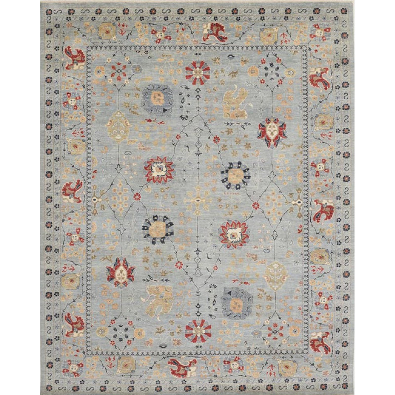 Transitional One-of-a-Kind Rectangle 9' X 11'9" Hand Knotted Area Rug