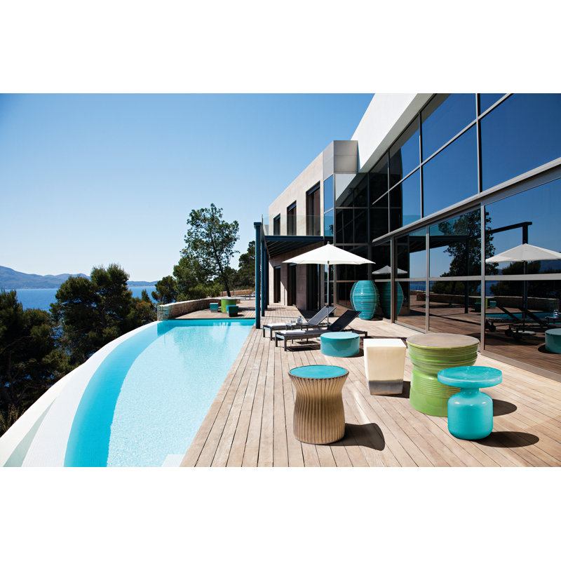 Outdoor Round Side Table, Aquamarine