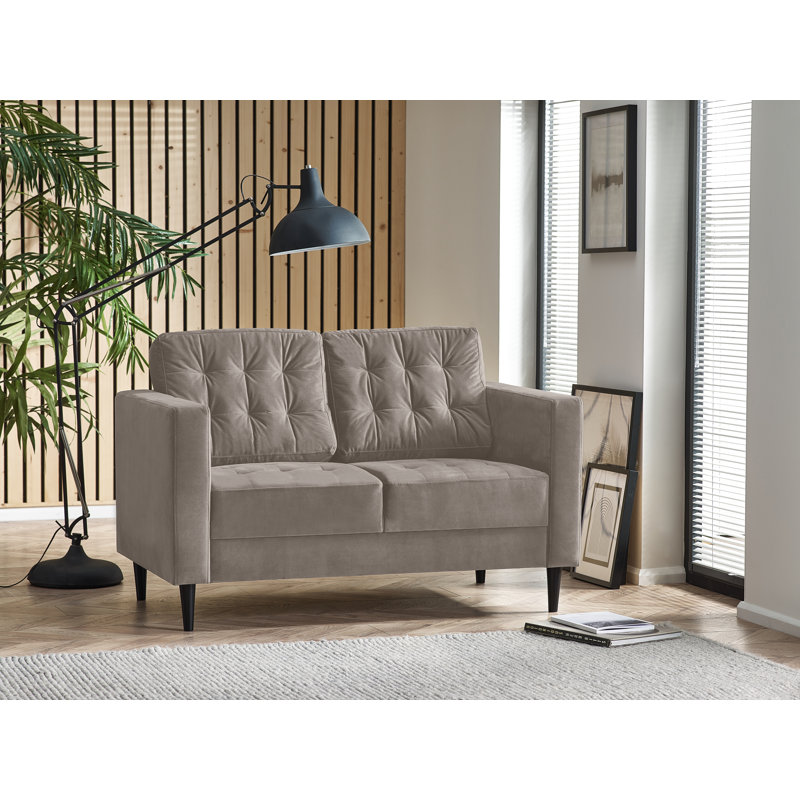Jodi Velvet 2 Seater Sofa - Modern Design, High Quality, Luxury Velvet, Orange, 2 Seater
