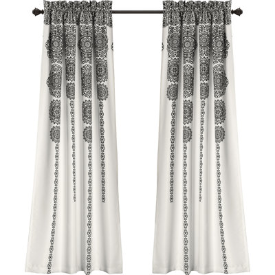 Stripe Medallion Room Darkening Curtain Pair