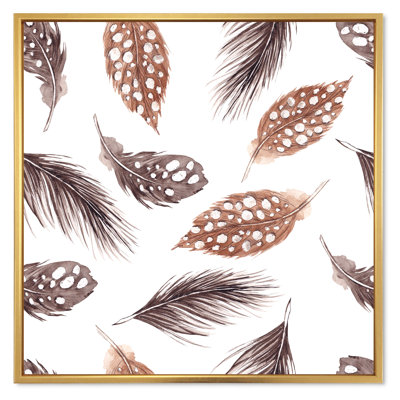 Plumes à pois brunes et brunes - reproduction d'art sur toile bohémienne et éclectique