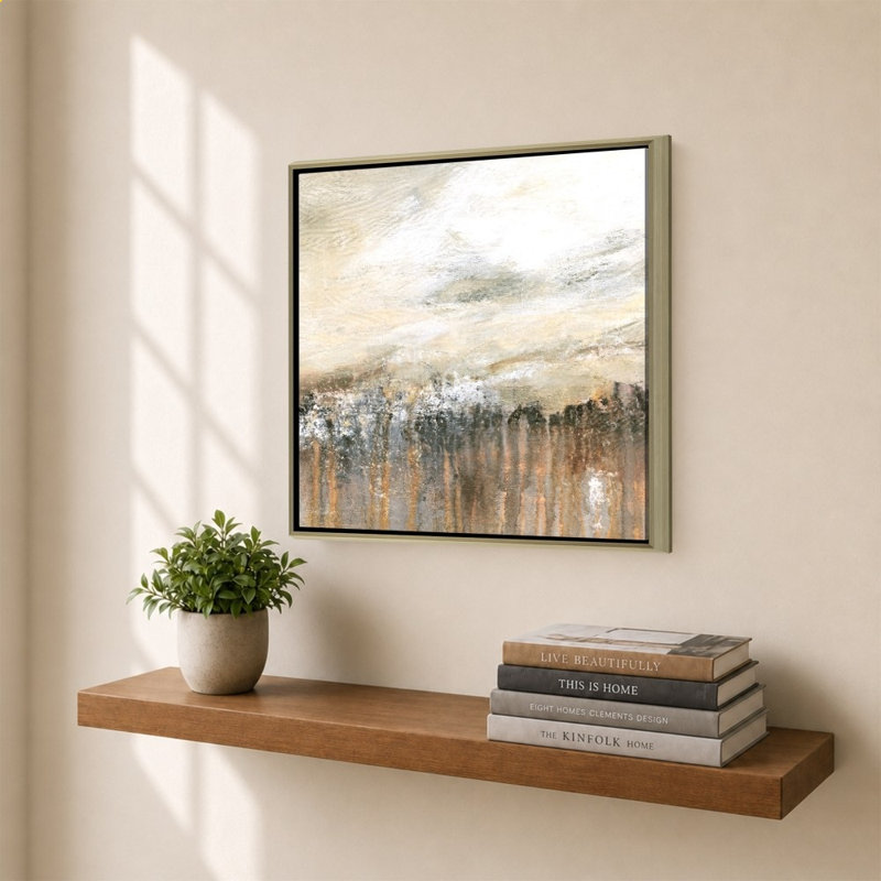 «Storm Front» par Carol Robinson - Impression sur toile, Champagne, 34" H x 34" W