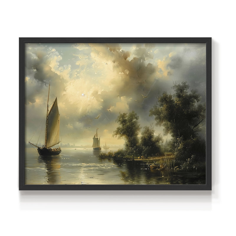 Série nautique-CLxxix - impression encadrée - réversible, H 22 po x l 28 po, Noir
