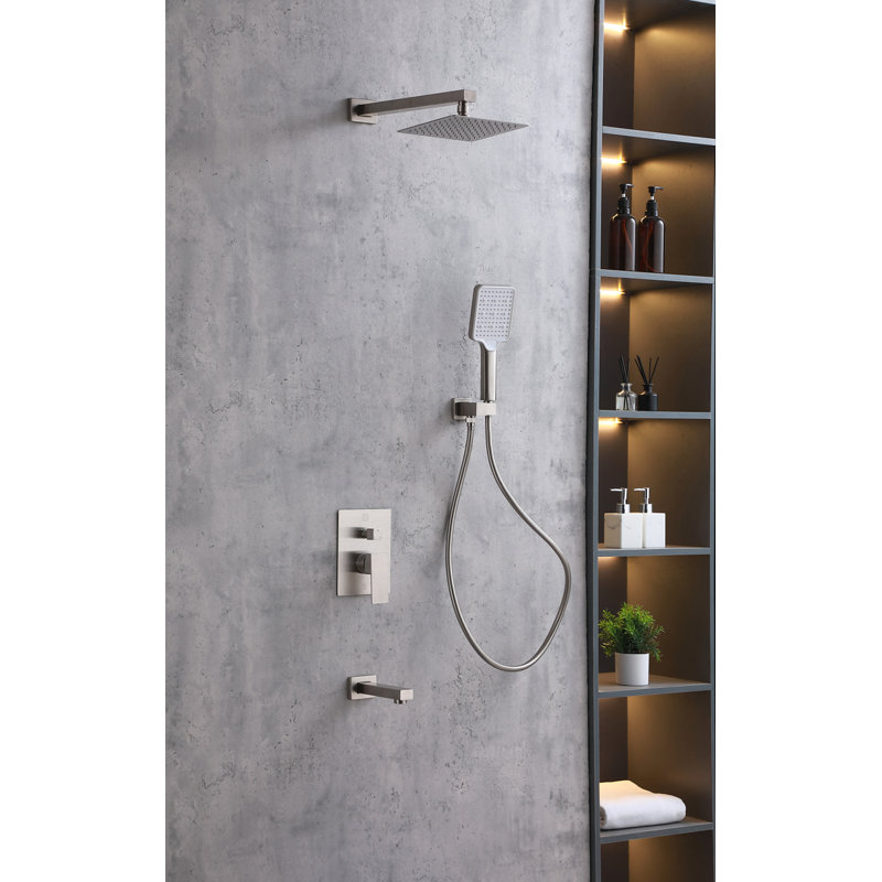Petar Pressure-Balanced All-In-One Kit with Rough in-Valve, Brushed Nickel
