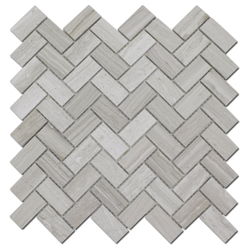 Herringbone Honed 1" x 2" Marble Chevron Mosaic Wall & Floor Tile