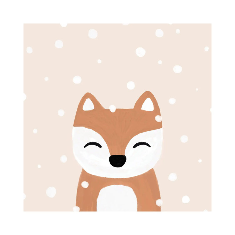 Snow & Fox by Orara Studio - Wrapped Canvas Gallery-Wrapped Canvas Giclée, 66.04 cm H x 66.04 cm W x 1.91 cm D